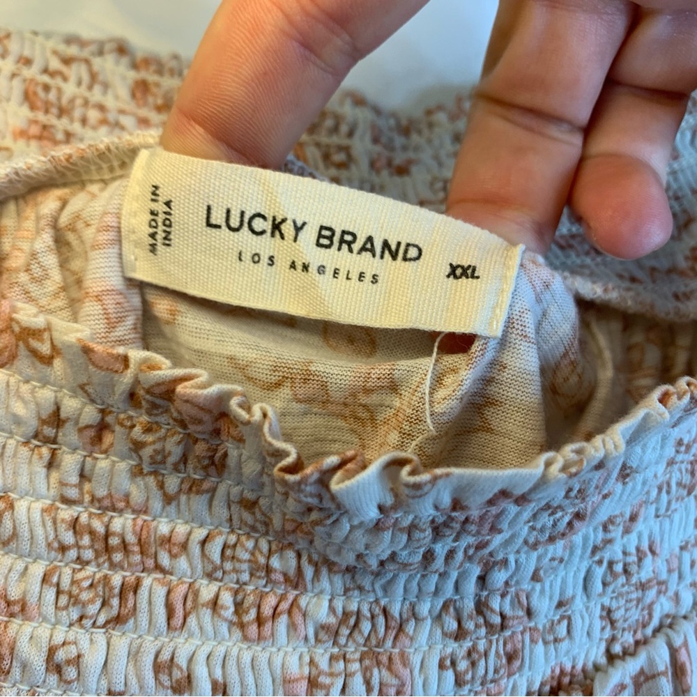 NWT Lucky Brand Neutral Floral Off-Shoulder Blouse, size XXL - Picture 2 of 10